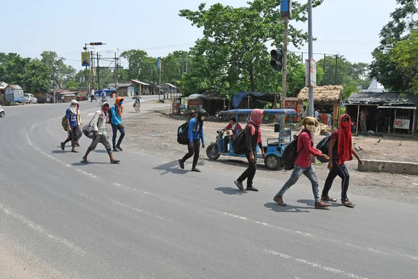 Burdwan Town Purba Bardhaman District Westbengalen Indien 2020 Wanderarbeiter Die — Stockfoto