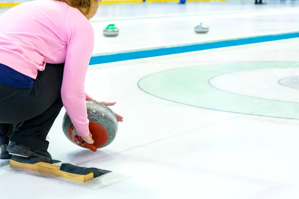 Een spel van curling. — Stockfoto