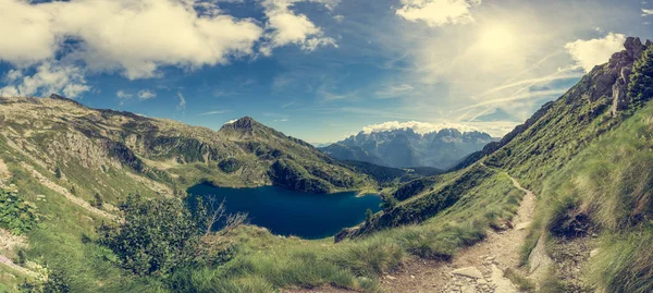 Glacier mountain lake in Brenta Dolomites. — Stock Photo, Image