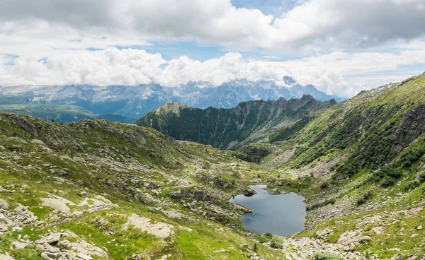Glacier mountain lake in Brenta Dolomites. — Stock Photo, Image