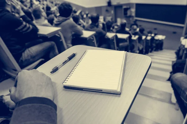 Taking notes at conference. — Stock Photo, Image