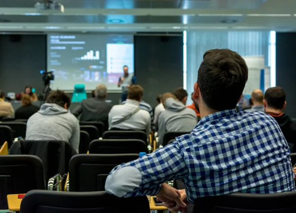 Person delivering a speach. — Stock Photo, Image