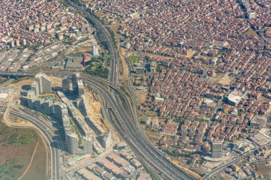 İstanbul, Türkiye 'nin işlek eski kentinin hava manzarası.