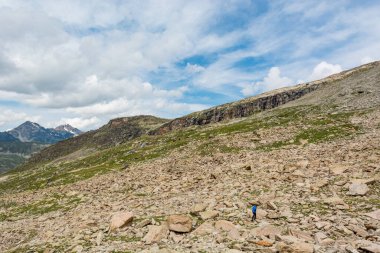 Mountain slope covered with old glacier rubble.