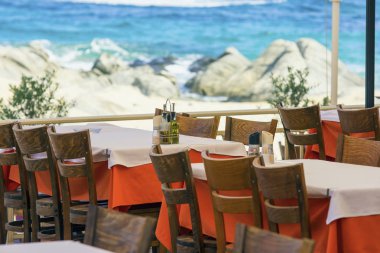 Boş Restoran ayrıntı sahilde