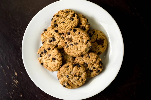 Luchtfoto Van Een Bord Met Koekjes — Stockfoto