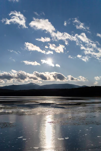 Hermosa Foto Paisaje Del Lago Vlasina Serbia Oriental —  Fotos de Stock