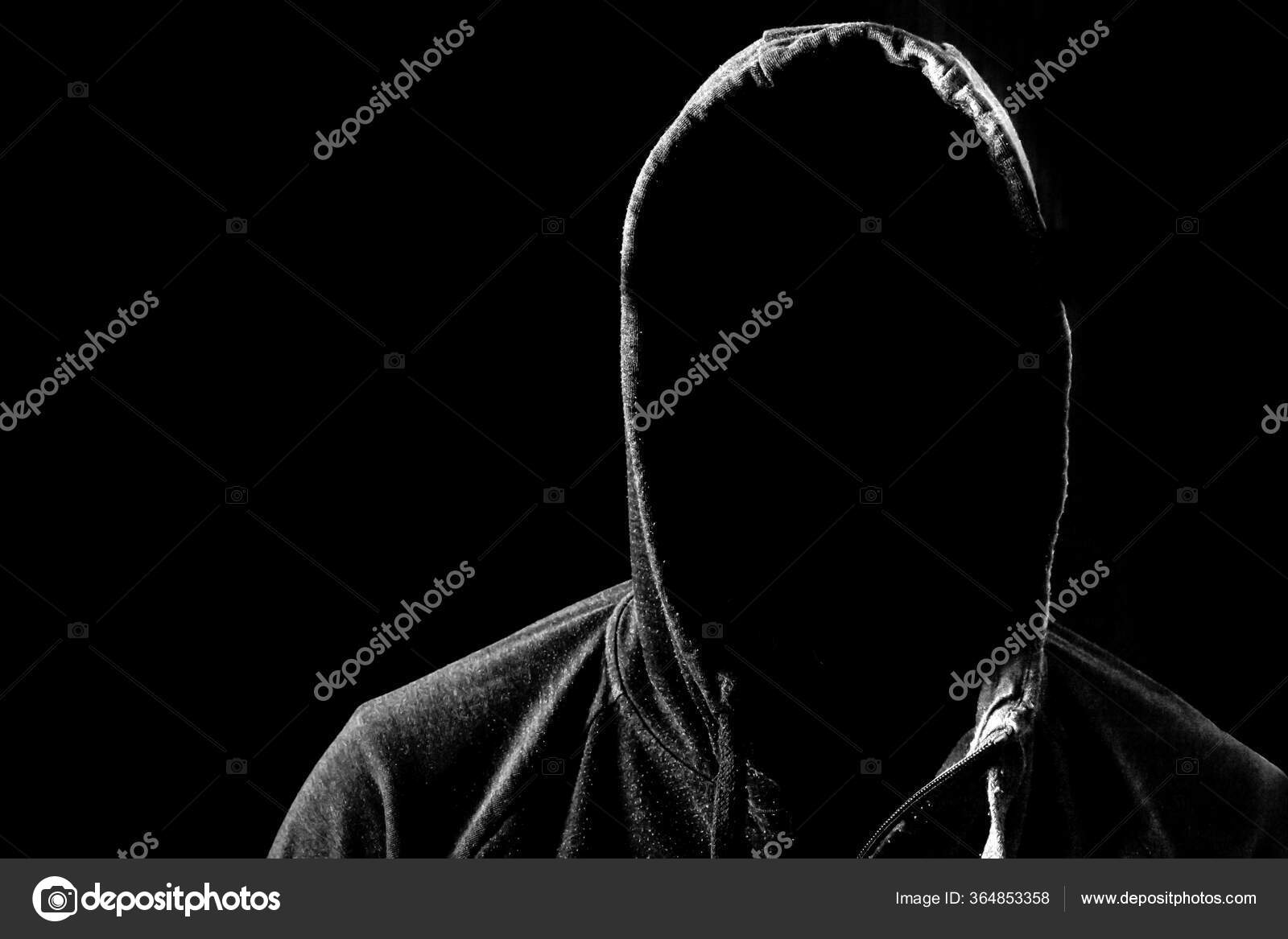 Man Face Hoodie Dark Black Background — Stock Photo © stivog
