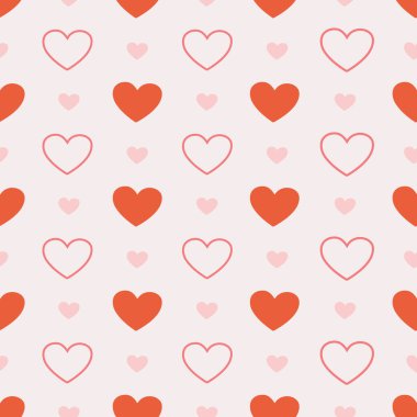 The seamless of cute heart in the pink bakground. 