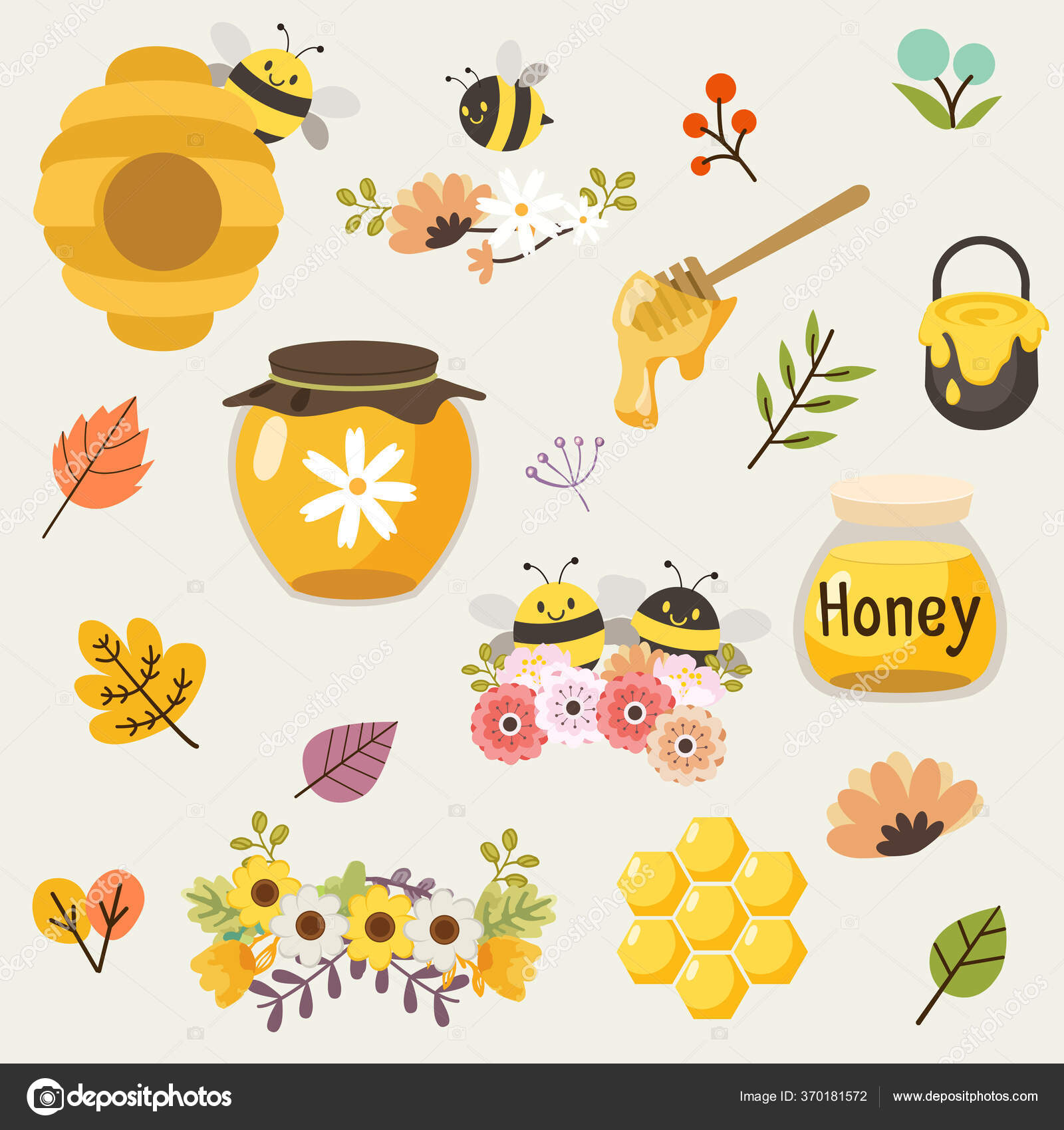 ruche à miel avec de jolies abeilles. illustration vectorielle