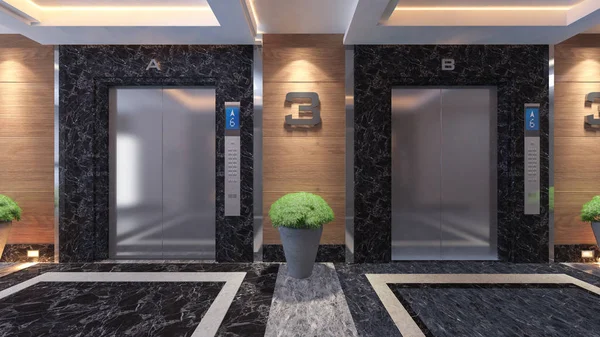 Сучасний дизайн металевого ліфта — стокове фото