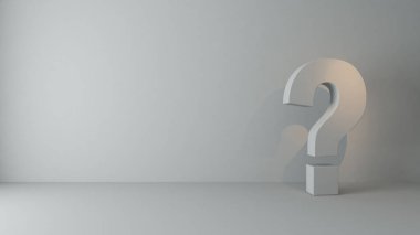 boş odada soru işaretleri