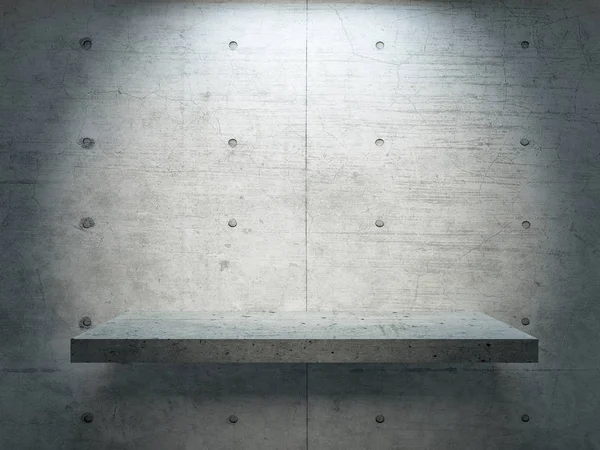 spot ışığı altında beton standı