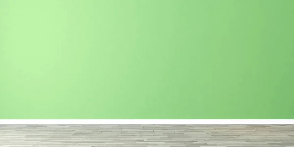 Tomt rum med grön vägg — Stockfoto