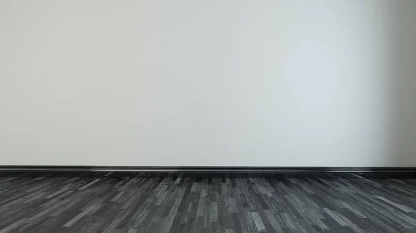 Parede Marrom Claro Sala Vazia Com Piso Madeira Preto Renderização — Fotografia de Stock