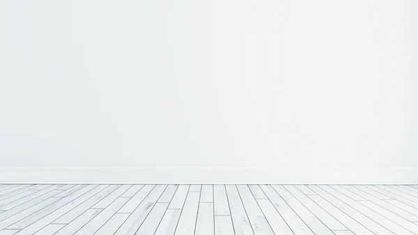 Modern Empty Room White Wall Parquet Floor Interior Rendering — Stock Photo, Image