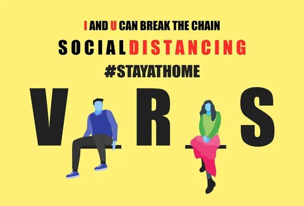 Social Distancing Stay Home Movement Tijdens Coronavirus Covid Pandemische Uitbraak — Stockvector