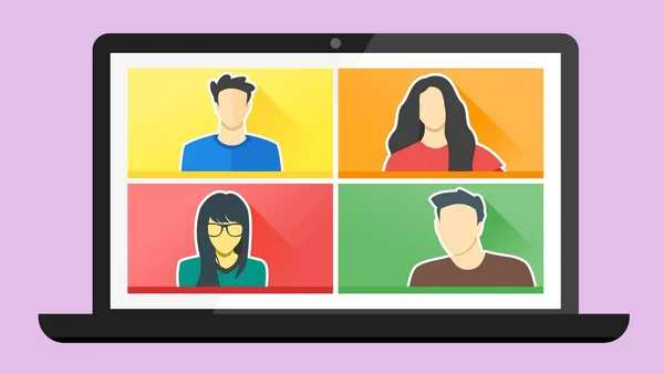 Çevrimiçi Sanal Uzaktan Görüşmeler, Video Web Konferansı Telekonferansı. Millennial Teenager Koleji Öğrenci Öğrenci Kalma Çalışması Ev WFH Canlı Yayını 'ndan Öğrenin