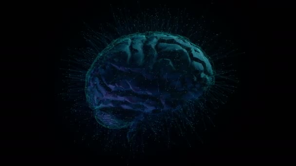 Cerveau numérique. Intelligence artificielle. Radiographie de la tête. Rayons X rotatifs des lobes cérébraux. Animation informatique de haute qualité .
