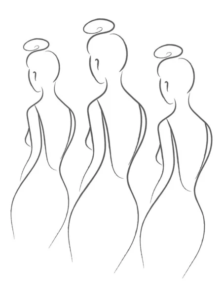 女性的轮廓描绘了时尚的B W例证 第10部分 — 图库矢量图片#