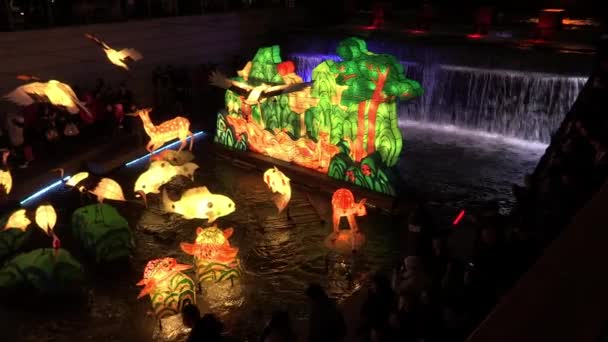 Festival de linterna de Seúl en la plaza Cheonggye — Vídeos de Stock