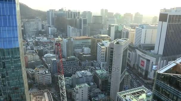 Downtown Seoul on sunny day — Stock Video