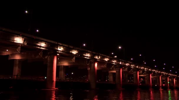 Трафік біля Banpo мосту — стокове відео