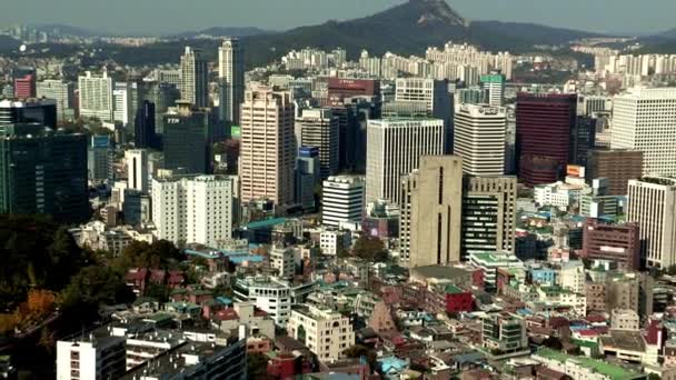 Downtown Seoul solig dag — Stockvideo