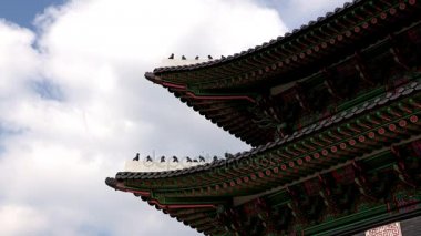 Hwaseong kale ahşap köşk ayrıntılarını çatı