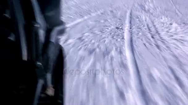 在亚洲阿尔卑斯滑雪场的雪面 — 图库视频影像