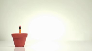 bitki pot, eğitim kavramı şeklinde büyüyen kalem 