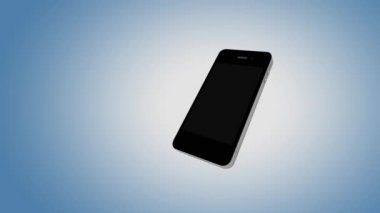 smartphone ekran ve müzik notları diğer tarafında, e-iş kavramı üzerinde görünen düşen paraları 