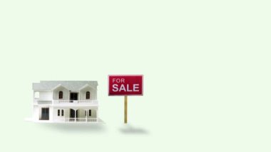 Ev Satılık ve düşen dolar ekonomi kavramı arka plan