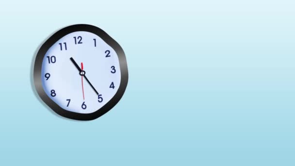 Concepto Tiempo Con Reloj Trabajo Sobre Fondo Azul Degradado — Vídeos de Stock