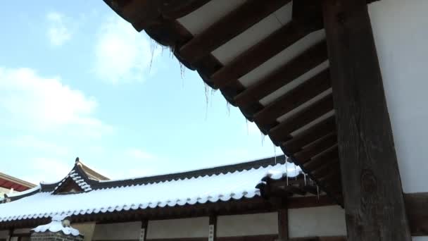 Λεπτομέρειες Της Κορέας Παραδοσιακό Σπίτι Στη Σεούλ Κορέα — Αρχείο Βίντεο