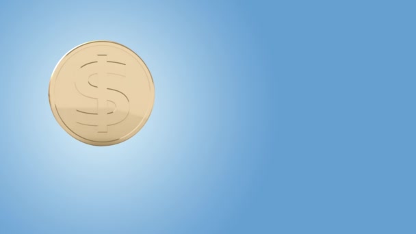 Münzen Als Glühbirnensymbol Auf Blauem Hintergrund Energiekonzept — Stockvideo
