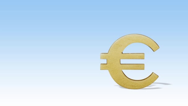 Golden Euro Sign Falling Disappearing Economy Concept — Stock Video