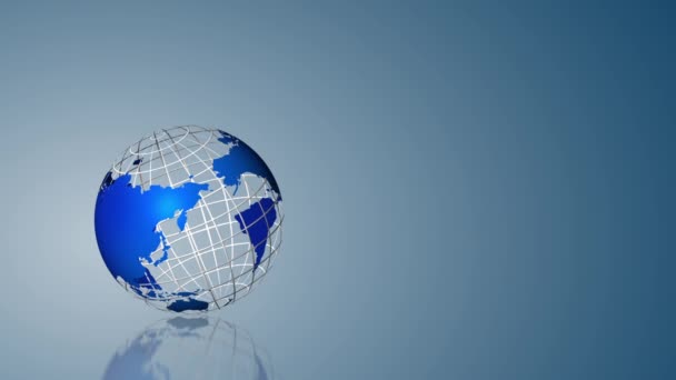 Koncept Elektronického Zařízení Jednoduchým Globe Kostry Postupných Binárního Kódu Modrým — Stock video