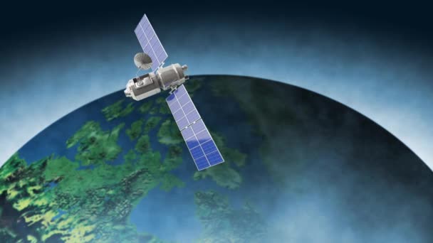 Concept Communication Terre Avec Connexions Satellite Fonctionnant — Video