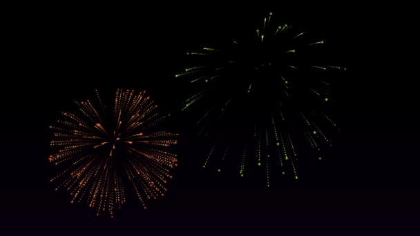 Farbenfrohes Feuerwerk Auf Schwarzem Hintergrund — Stockvideo