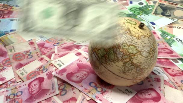 Měna Padají Koncepci Světa Ekonomiky Podnikání — Stock video