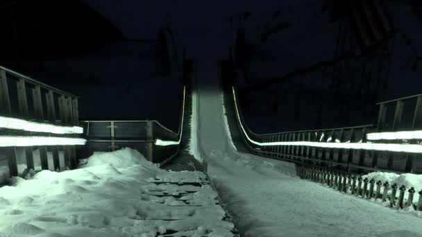 평창군 대한민국에서 스키장에서 슬라이드의 — 비디오