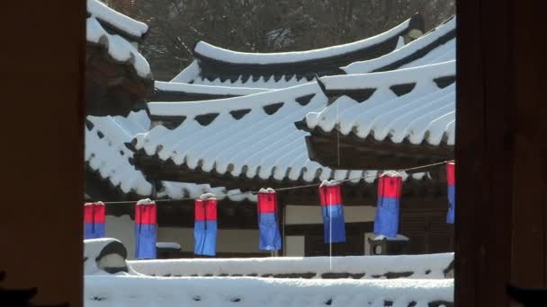 Některé Podrobnosti Korejské Tradiční Dům Soulu Korea — Stock video