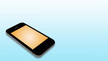 Smartphone ekran, e-iş kavramı dışında görünen küre dönen el 