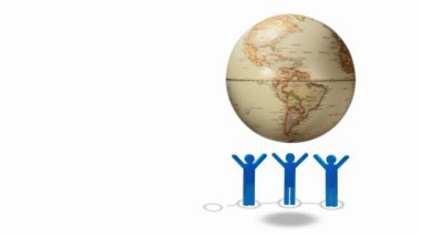 Küresel iş kavramı arka plan ile dünya haddeleme insanlar 