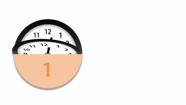 Concepto Tiempo Con Calendario Reloj Aislado Sobre Fondo Blanco — Vídeo de stock