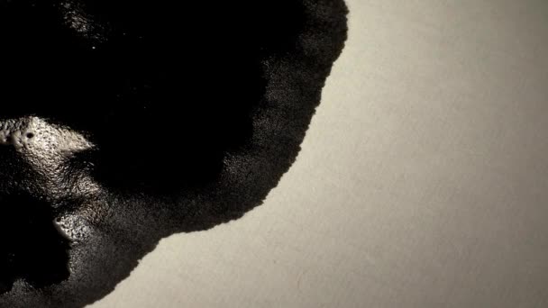 Encre Noire Étalée Sur Papier Concept Calligraphie Traditionnelle Coréenne — Video