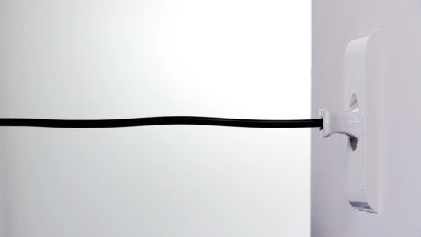 电源线堵墙插座 能量概念 — 图库视频影像