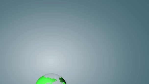 電球回転地球儀 エコ環境概念上照明 — ストック動画