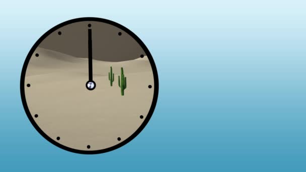 Concept Temps Avec Horloge Travail Sur Fond Bleu Dégradé — Video